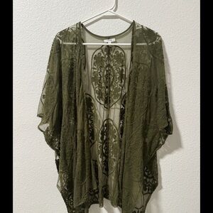 Maurices Forest Green Lace Overlay